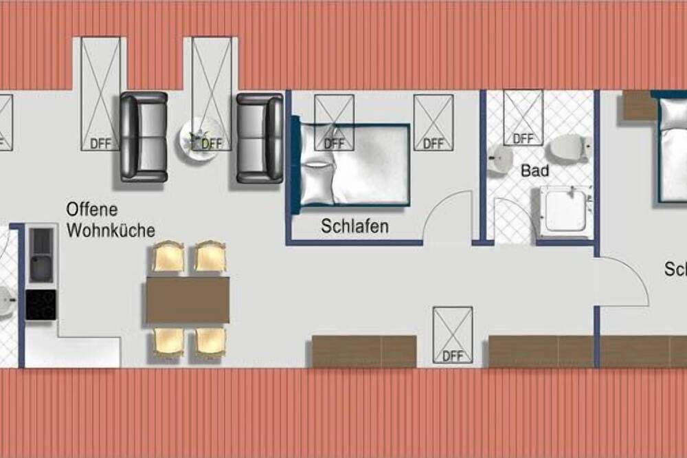 Familien- und hundefreundliche Ferienwohnung mit Blick auf Hafen und Wattmeer. — Bild 5