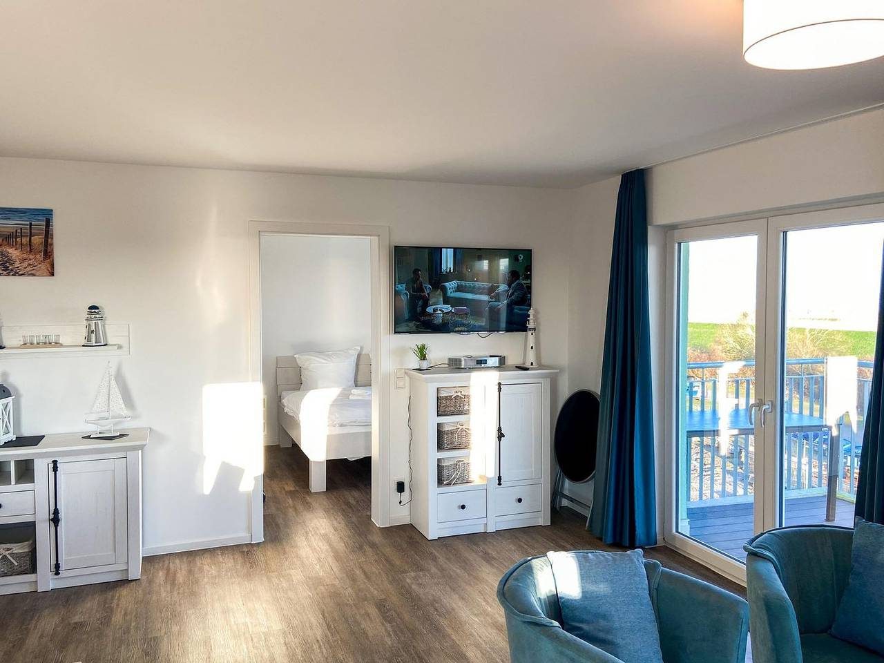 Gepflegte Ferienwohnung mit Meerblick, Sauna, großer Balkon, Haustiere — Bild 3