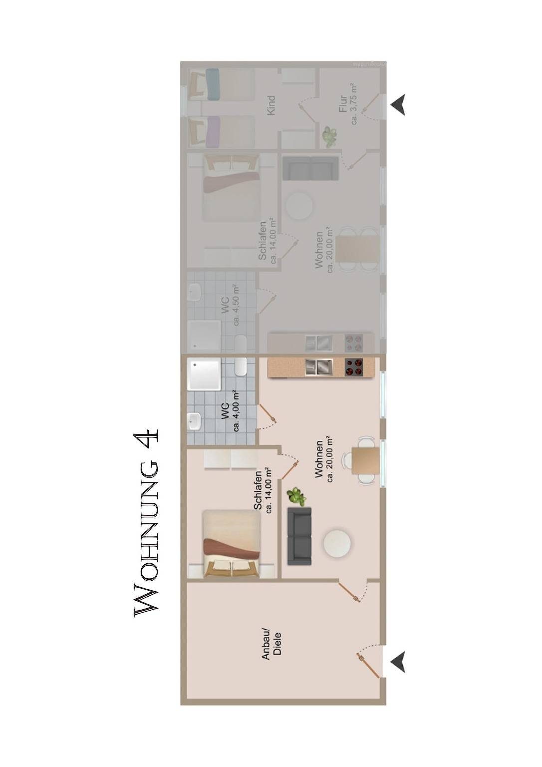 Ferienwohnung 'Aurora 4' mit Gemeinschaftsgarten und Wi-Fi — Bild 4