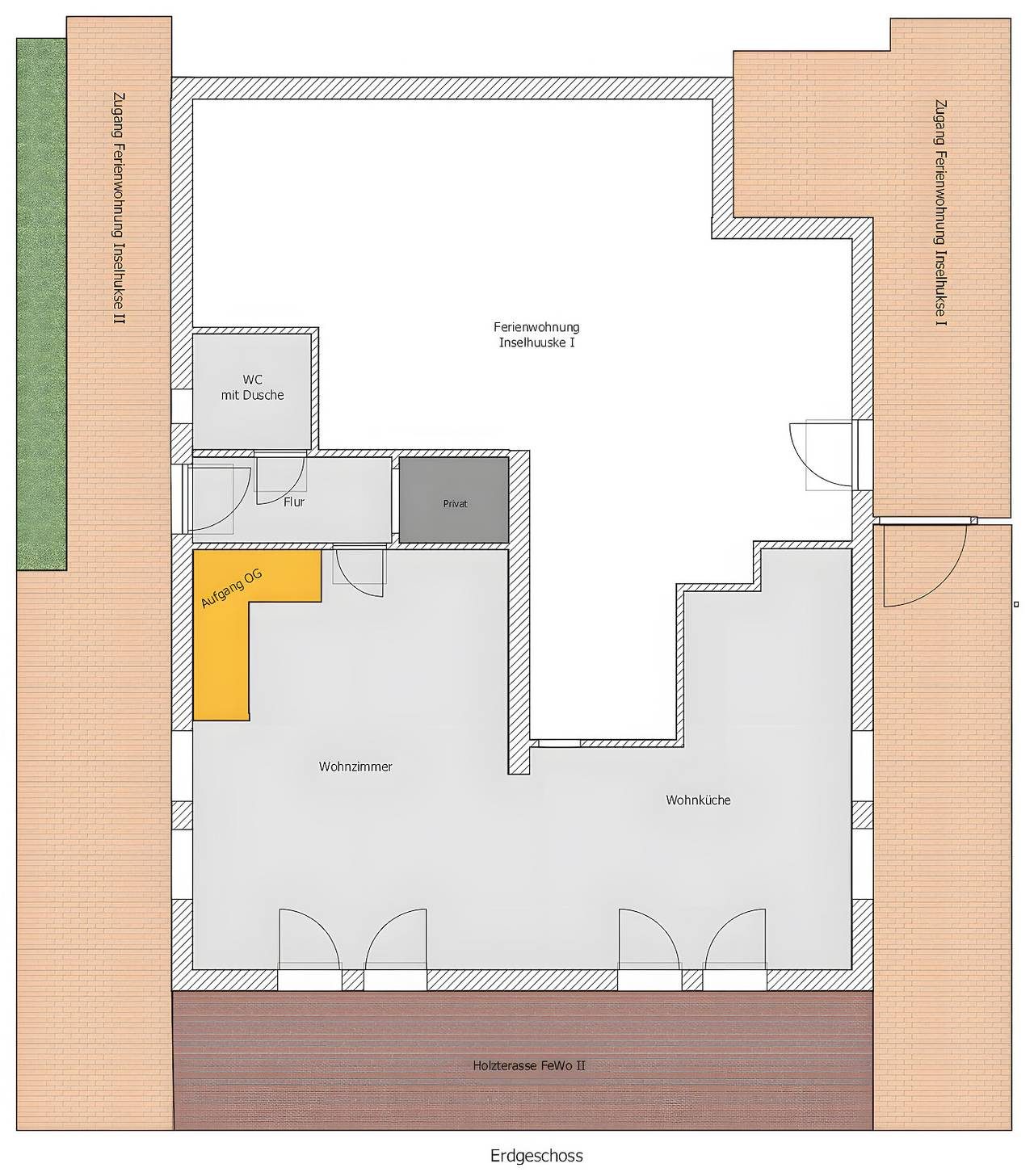Ferienwohnung 'Inselhuuske I I' mit privater Terrasse, privatem Garten und Wi-Fi — Bild 4