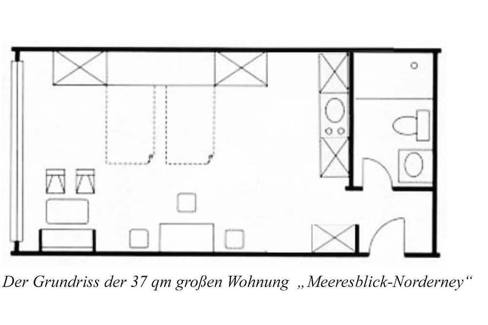 Die Ferienwohnung \"Kaiserhof 56\" ist ein 1-Raum-Apartment, das sich im fünften S — Bild 5