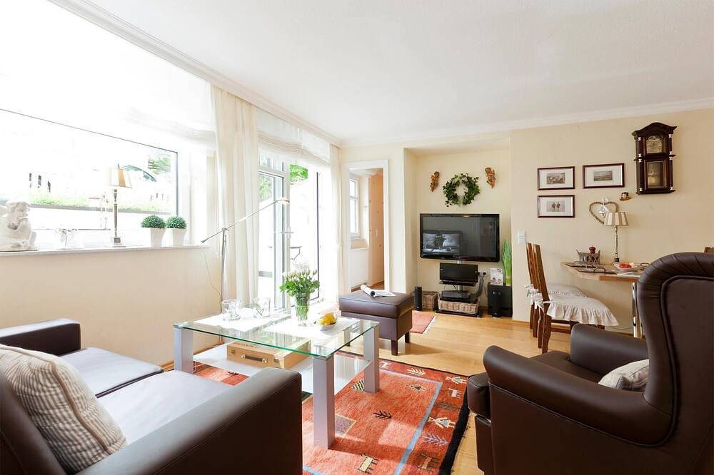Die Ferienwohnung \"Rosengarten\" liegt in der Marienstraße, am Rand der Innenstad