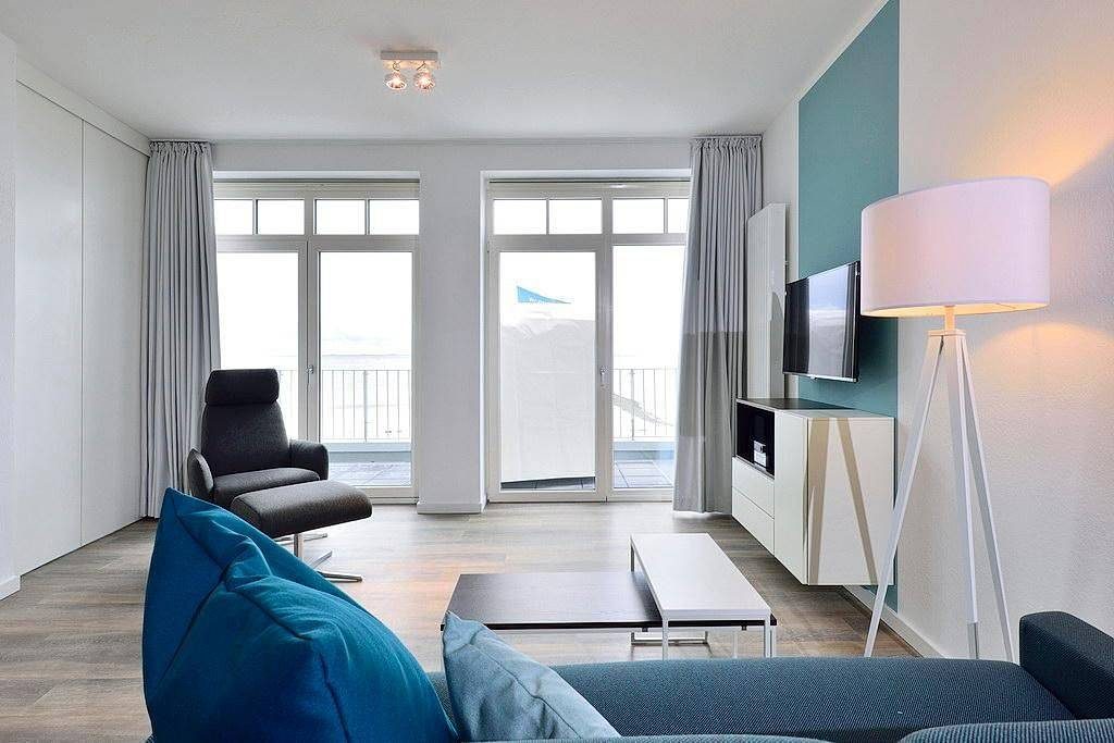 Top Ferienapartment an der Nordsee mit direktem Meerblick, Balkon und Strandkorb — Bild 2