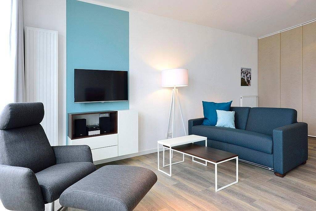 Top Ferienapartment an der Nordsee mit direktem Meerblick, Balkon und Strandkorb