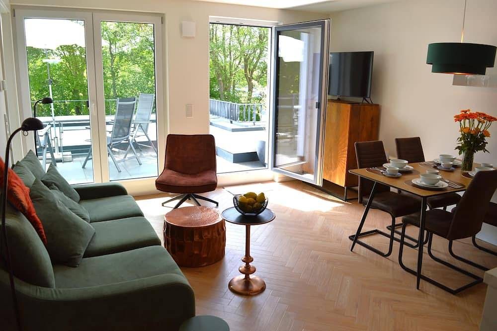 Die Ferienwohnung \"Salzbrause Backbord\" befindet sich im Neubau des Appartementh