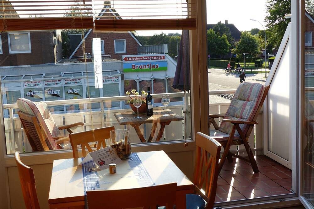 Insel Borkum: Ferienwohnung 3-Sterne-Fewo mit Sonnenbalkon
