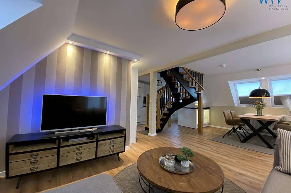 Insel Borkum: Ferienwohnung mit Balkon und Garten