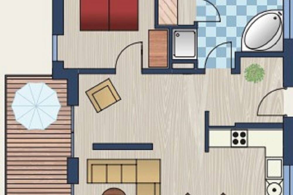 Moderne, hochwertige Ferienwohnung, Erdgeschoss, Sauna, großer Balkon, strandnah — Bild 4
