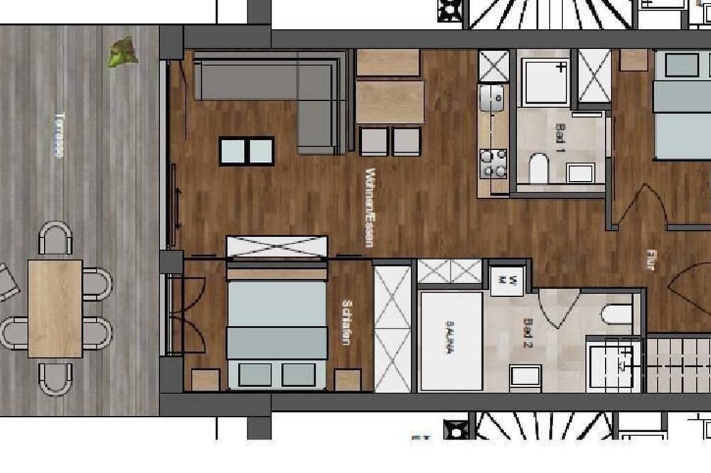 Exclusive Fewo,  5 Sterne, 2 Bäder, 2 Schlafzimmer, Sauna, 2 Terrassen — Bild 4