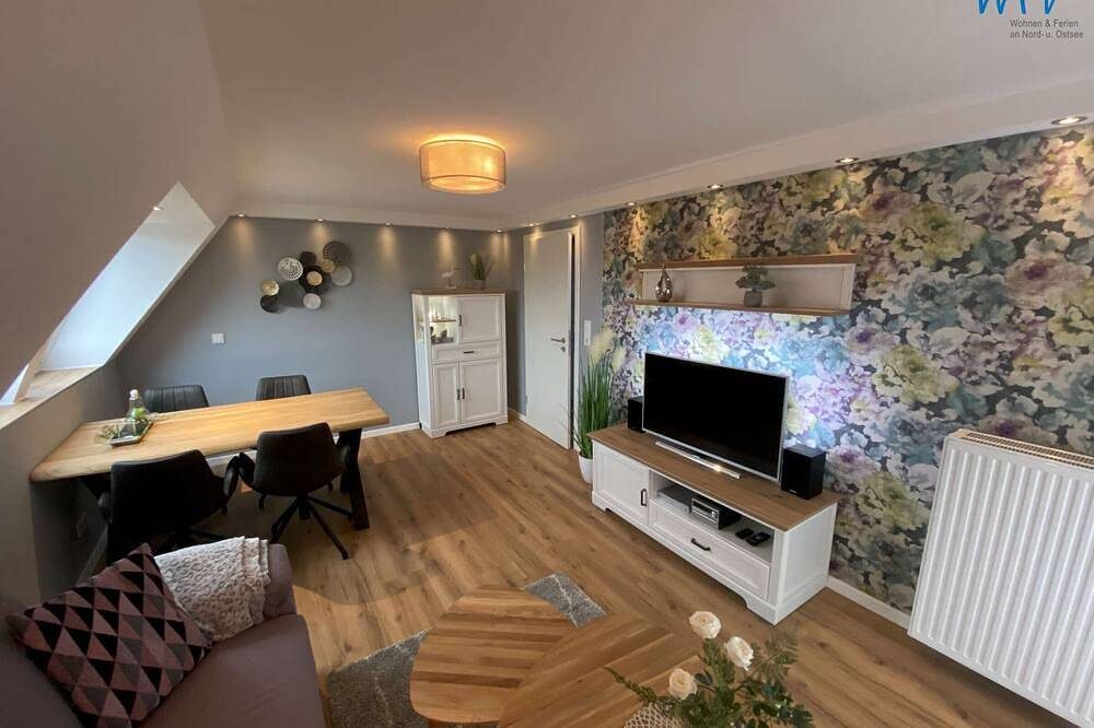 Insel Borkum: Ferienwohnung mit Balkon und Garten