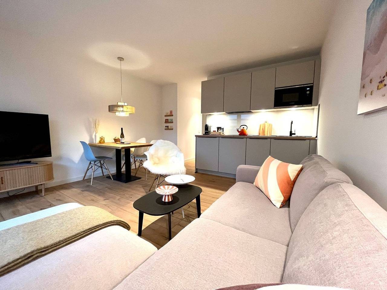 Neubau-Wohnung, private Sauna & Terrasse, 63m², 150m zum Strand, 2 Sz, 2 Bäder — Bild 2