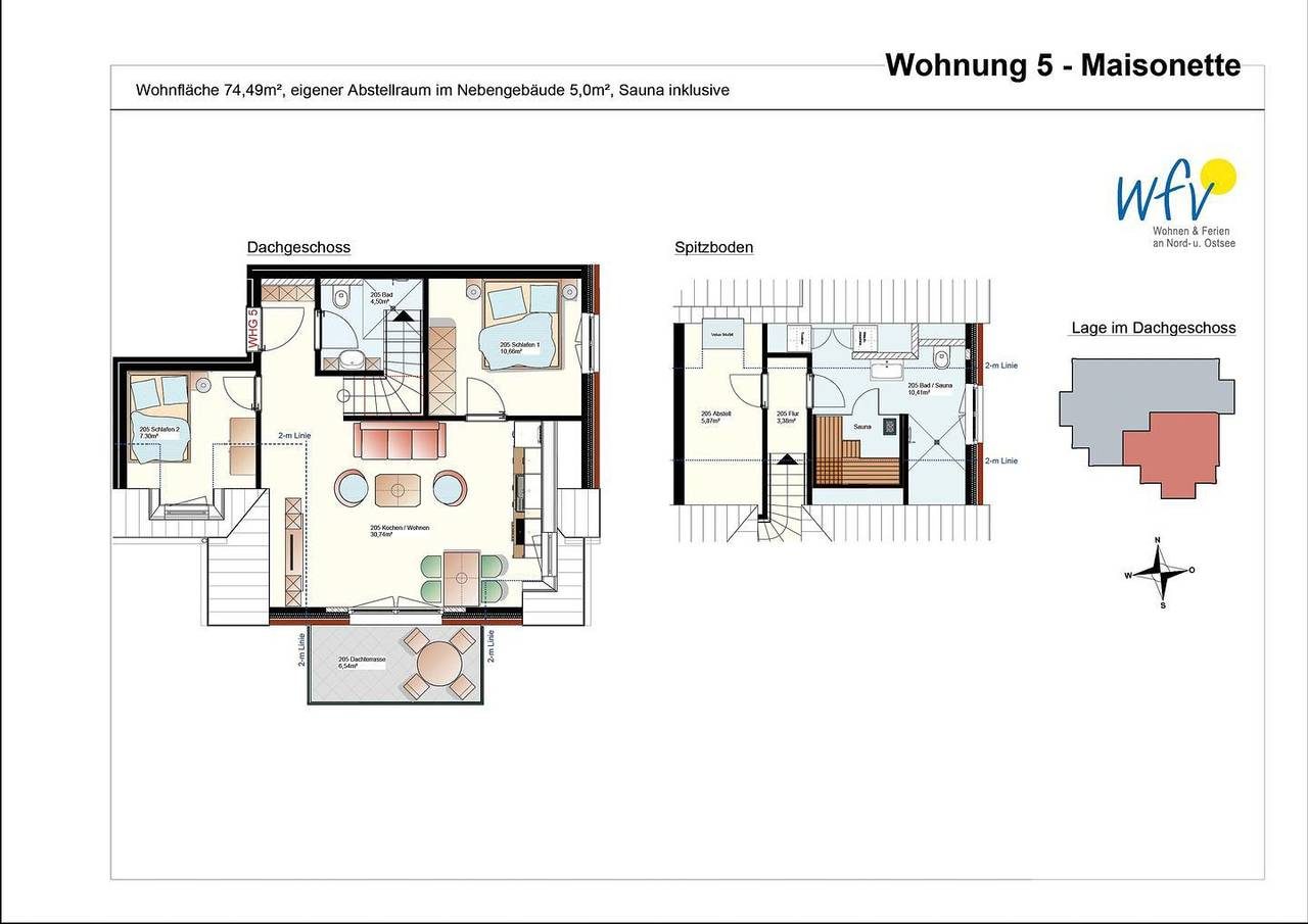 Luxuriöse Ferienwohnung auf Langeoog mit Sauna und Balkon für Familien — Bild 2