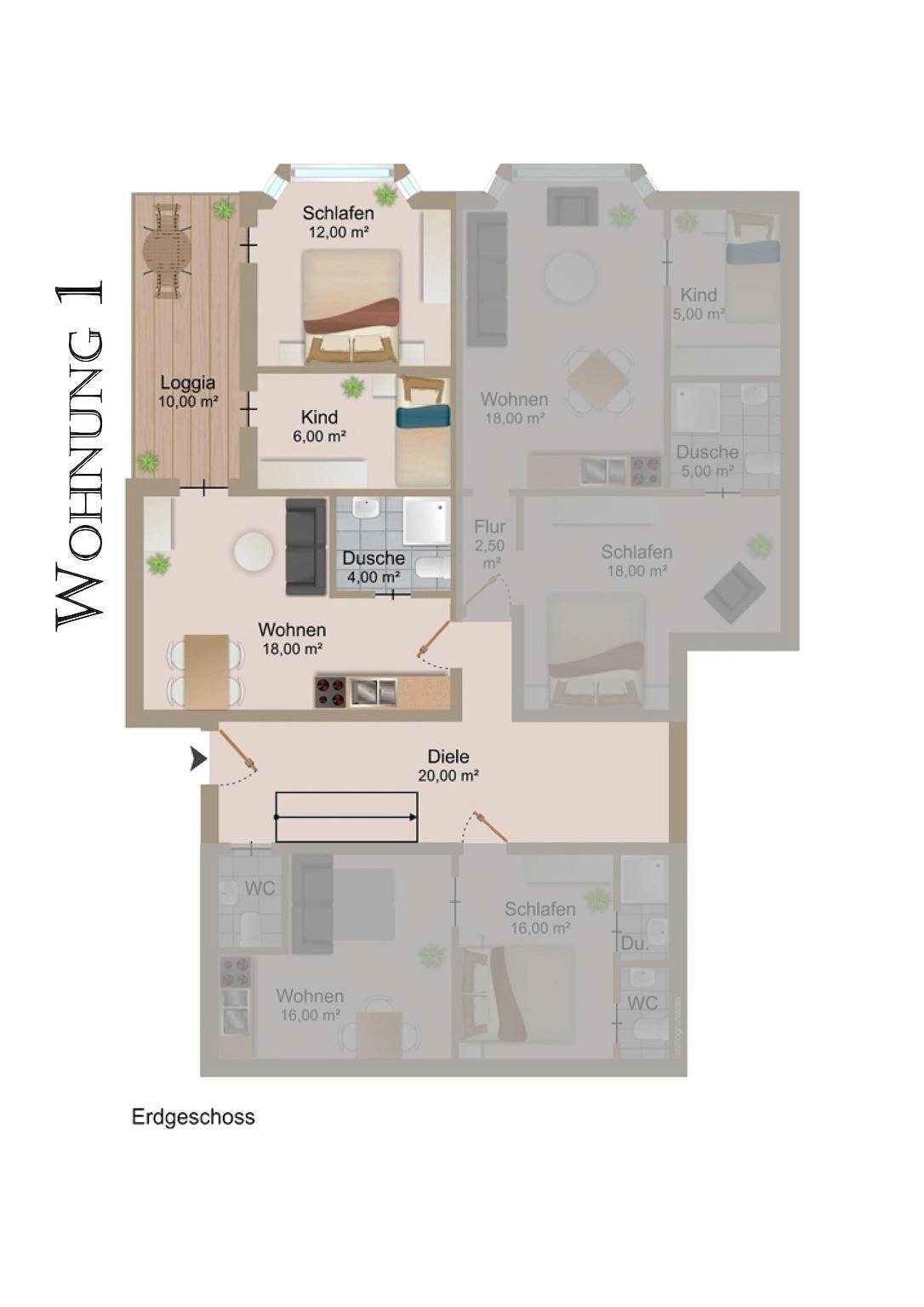 Ferienwohnung 'Aurora 1' mit Gemeinschaftsgarten und Wi-Fi — Bild 2